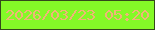 文字の大きさ：3、枠の色：34491b、背景の色：84f927、文字の色：efb578 無料ブログパーツのブログ時計