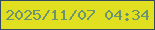 文字の大きさ：1、枠の色：344a63、背景の色：e0df20、文字の色：6c9472 無料ブログパーツのブログ時計