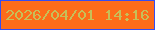 文字の大きさ：4、枠の色：344df2、背景の色：fd6c1a、文字の色：c7bf58 無料ブログパーツのブログ時計