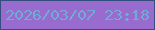 文字の大きさ：5、枠の色：344e7e、背景の色：986bce、文字の色：70acd6 無料ブログパーツのブログ時計
