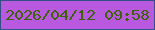 文字の大きさ：3、枠の色：344f85、背景の色：b859df、文字の色：3d620a 無料ブログパーツのブログ時計