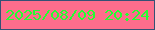 文字の大きさ：2、枠の色：345175、背景の色：fd6d8c、文字の色：24ff31 無料ブログパーツのブログ時計