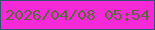 文字の大きさ：3、枠の色：345472、背景の色：f629d9、文字の色：5b663d 無料ブログパーツのブログ時計