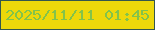 文字の大きさ：5、枠の色：34564e、背景の色：edd80a、文字の色：82c34a 無料ブログパーツのブログ時計