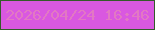 文字の大きさ：4、枠の色：345b2a、背景の色：d958e0、文字の色：e278c3 無料ブログパーツのブログ時計