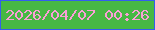 文字の大きさ：4、枠の色：345eee、背景の色：47b844、文字の色：fb9fd7 無料ブログパーツのブログ時計