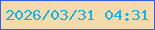 文字の大きさ：4、枠の色：345eee、背景の色：f5dbab、文字の色：19b1e3 無料ブログパーツのブログ時計