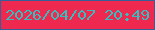 文字の大きさ：5、枠の色：345f99、背景の色：ef284f、文字の色：34bfbe 無料ブログパーツのブログ時計