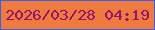 文字の大きさ：3、枠の色：3462e9、背景の色：f0793d、文字の色：8f156f 無料ブログパーツのブログ時計