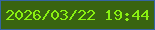 文字の大きさ：4、枠の色：3464a2、背景の色：396410、文字の色：89f011 無料ブログパーツのブログ時計