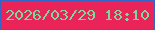 文字の大きさ：4、枠の色：3464c5、背景の色：ea2458、文字の色：80d79a 無料ブログパーツのブログ時計
