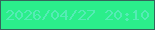 文字の大きさ：3、枠の色：34665b、背景の色：2bee8b、文字の色：55ebb5 無料ブログパーツのブログ時計