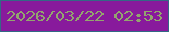 文字の大きさ：5、枠の色：346885、背景の色：881a9c、文字の色：93a56e 無料ブログパーツのブログ時計