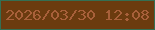 文字の大きさ：3、枠の色：346f53、背景の色：6b3b0f、文字の色：a8603a 無料ブログパーツのブログ時計
