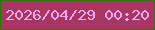文字の大きさ：2、枠の色：347209、背景の色：a73663、文字の色：f0abef 無料ブログパーツのブログ時計