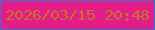 文字の大きさ：5、枠の色：3472d6、背景の色：e41c88、文字の色：c4732f 無料ブログパーツのブログ時計