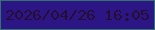 文字の大きさ：2、枠の色：34736d、背景の色：2c1686、文字の色：250e33 無料ブログパーツのブログ時計