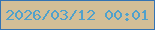 文字の大きさ：4、枠の色：3473b3、背景の色：d3be97、文字の色：50a1cb 無料ブログパーツのブログ時計
