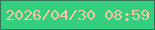 文字の大きさ：3、枠の色：347457、背景の色：34ce7f、文字の色：f8c6a4 無料ブログパーツのブログ時計