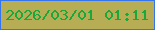 文字の大きさ：1、枠の色：3474ec、背景の色：b6ad55、文字の色：1aa83c 無料ブログパーツのブログ時計