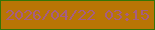 文字の大きさ：5、枠の色：347506、背景の色：b87505、文字の色：a65d82 無料ブログパーツのブログ時計
