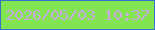文字の大きさ：1、枠の色：3475c9、背景の色：82e451、文字の色：cbabe4 無料ブログパーツのブログ時計