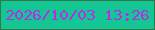 文字の大きさ：4、枠の色：34774d、背景の色：14c694、文字の色：b52de4 無料ブログパーツのブログ時計