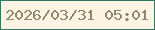 文字の大きさ：1、枠の色：347764、背景の色：fef4e4、文字の色：8d876d 無料ブログパーツのブログ時計