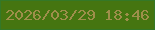 文字の大きさ：4、枠の色：347827、背景の色：457510、文字の色：9e8f4b 無料ブログパーツのブログ時計