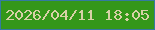 文字の大きさ：2、枠の色：347aa0、背景の色：349719、文字の色：d7d1a6 無料ブログパーツのブログ時計