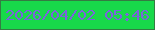 文字の大きさ：1、枠の色：347c42、背景の色：18d94a、文字の色：7a64dc 無料ブログパーツのブログ時計