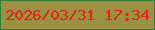 文字の大きさ：3、枠の色：347e35、背景の色：9c9042、文字の色：e32119 無料ブログパーツのブログ時計