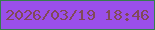 文字の大きさ：4、枠の色：347e4c、背景の色：9a4fe9、文字の色：814958 無料ブログパーツのブログ時計