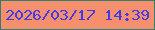文字の大きさ：4、枠の色：347e6d、背景の色：f68f6d、文字の色：413ce4 無料ブログパーツのブログ時計