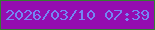文字の大きさ：2、枠の色：347f32、背景の色：940db0、文字の色：7485f3 無料ブログパーツのブログ時計