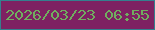文字の大きさ：4、枠の色：347f8e、背景の色：7e2162、文字の色：70ae5f 無料ブログパーツのブログ時計