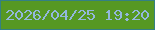 文字の大きさ：4、枠の色：348084、背景の色：569823、文字の色：93b8dc 無料ブログパーツのブログ時計