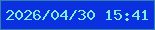 文字の大きさ：3、枠の色：3480ad、背景の色：0a30e0、文字の色：7cf0e2 無料ブログパーツのブログ時計