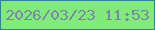 文字の大きさ：5、枠の色：348196、背景の色：80ea7b、文字の色：7c85aa 無料ブログパーツのブログ時計