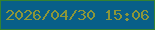 文字の大きさ：4、枠の色：348231、背景の色：085f88、文字の色：8c963a 無料ブログパーツのブログ時計