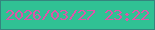 文字の大きさ：5、枠の色：34857e、背景の色：30c194、文字の色：dd55a8 無料ブログパーツのブログ時計