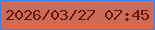 文字の大きさ：3、枠の色：3485f5、背景の色：cb6b58、文字の色：681607 無料ブログパーツのブログ時計