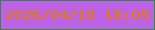 文字の大きさ：4、枠の色：348640、背景の色：bc62e7、文字の色：e57c04 無料ブログパーツのブログ時計