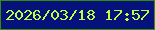 文字の大きさ：4、枠の色：348d08、背景の色：05127c、文字の色：beff44 無料ブログパーツのブログ時計