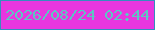 文字の大きさ：3、枠の色：348dbe、背景の色：e836df、文字の色：5cc6c3 無料ブログパーツのブログ時計