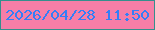 文字の大きさ：5、枠の色：348f8d、背景の色：f67ea7、文字の色：347ef7 無料ブログパーツのブログ時計