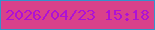 文字の大きさ：3、枠の色：3492cb、背景の色：d9418b、文字の色：ae11d5 無料ブログパーツのブログ時計