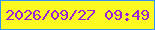 文字の大きさ：3、枠の色：3492f1、背景の色：fdfa21、文字の色：a020d3 無料ブログパーツのブログ時計