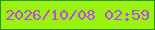文字の大きさ：5、枠の色：349300、背景の色：99f30e、文字の色：b949ef 無料ブログパーツのブログ時計