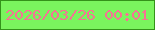 文字の大きさ：2、枠の色：34931a、背景の色：7af55e、文字の色：f67394 無料ブログパーツのブログ時計